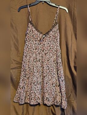 No Boundaries Floral Mini Dress NWT Size Small Smocked Back Ruffle Hem Summer